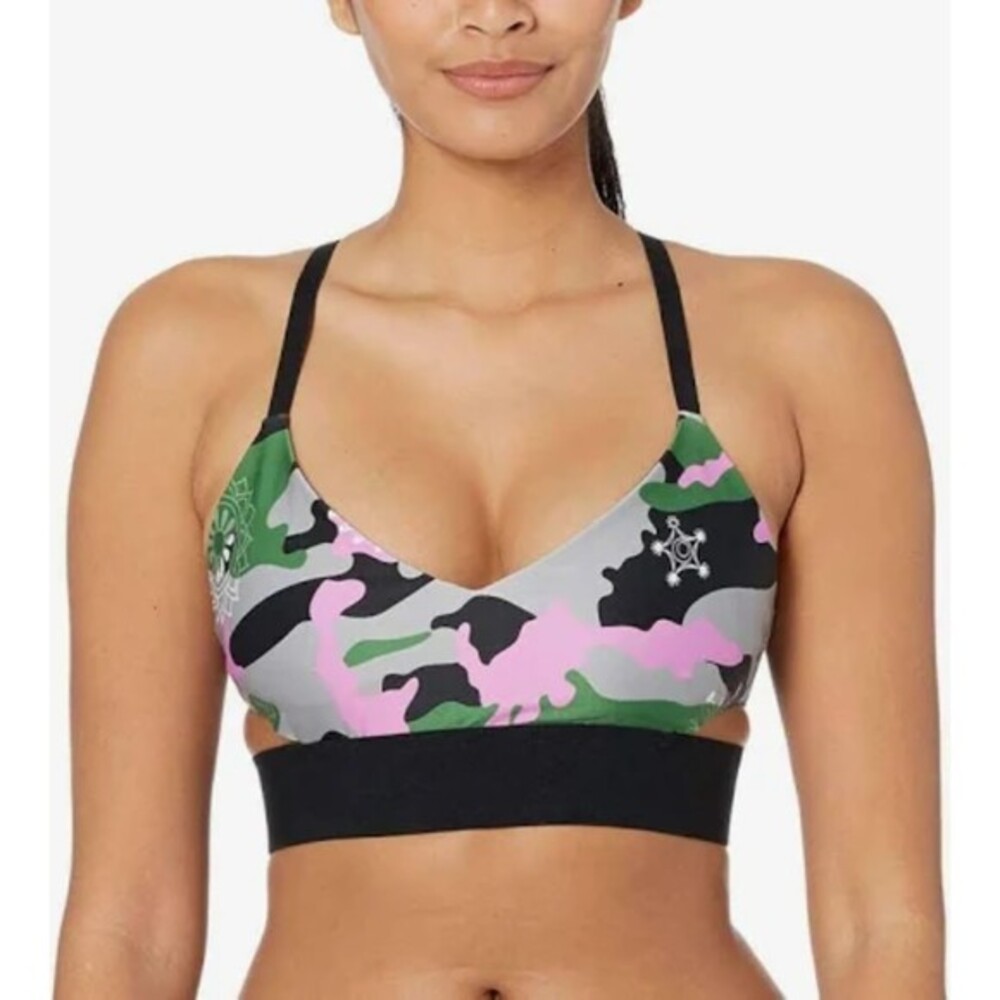 NEW KORAL BEAU‎ ENERGY SPORTS BRA BANDANA TROOP PAISLEY CAMO SMALL